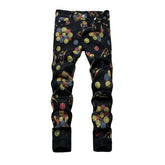 Vaqueros para hombre con estampado de burbujas de color